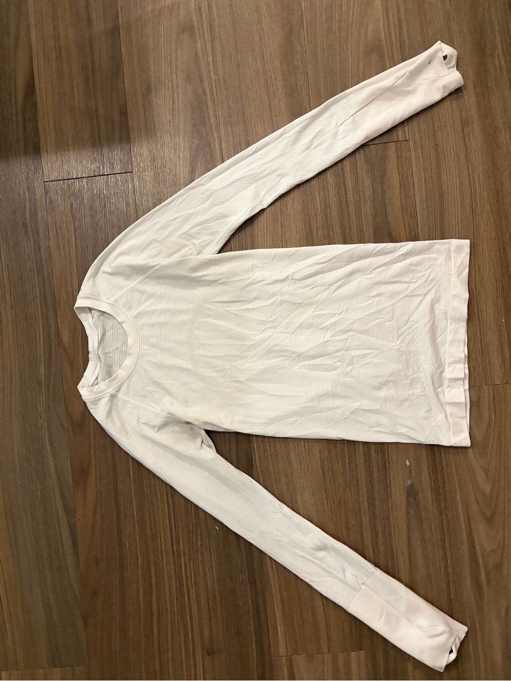 lululemon athletica White Ribbed Long-Sleeve Crew Top